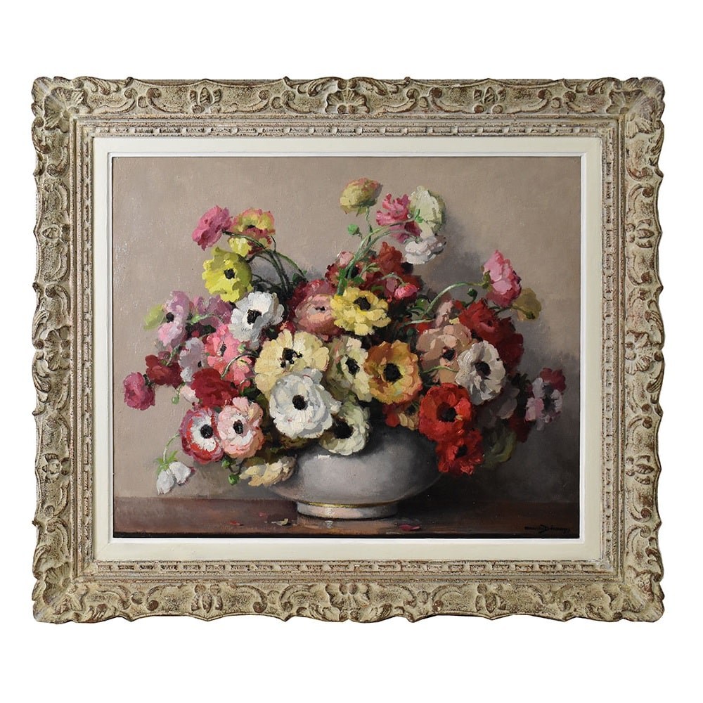 QF582 1 art deco floral antique paintings still life lfower.jpg